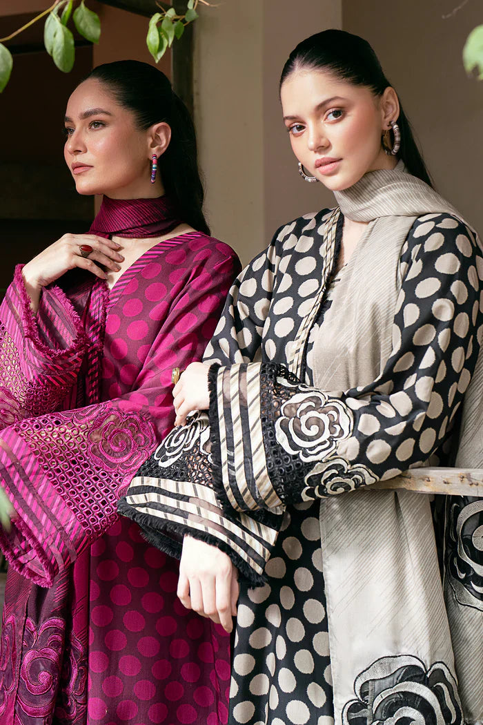 -BBAROQUE-3PC LAWN PRINTED SHIRT WITH LAWN PRINT DUPATTA AND PRINTED TROUSERIC-2513